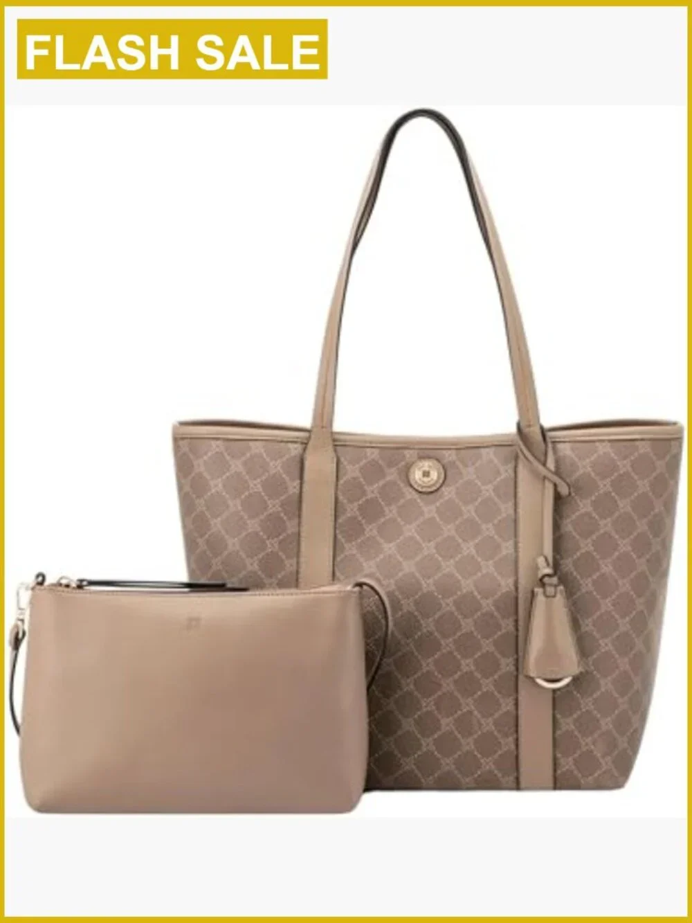 Convertible Tote Bag Shoulder Bag 3 Compartments Snap Closure